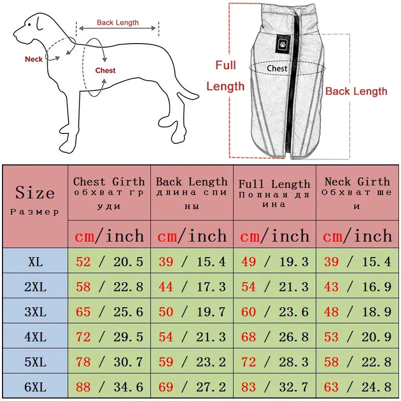 Wind and Waterproof Reflective Fleece Lined Jackets in Multiple Colours for Medium/Large Dogs