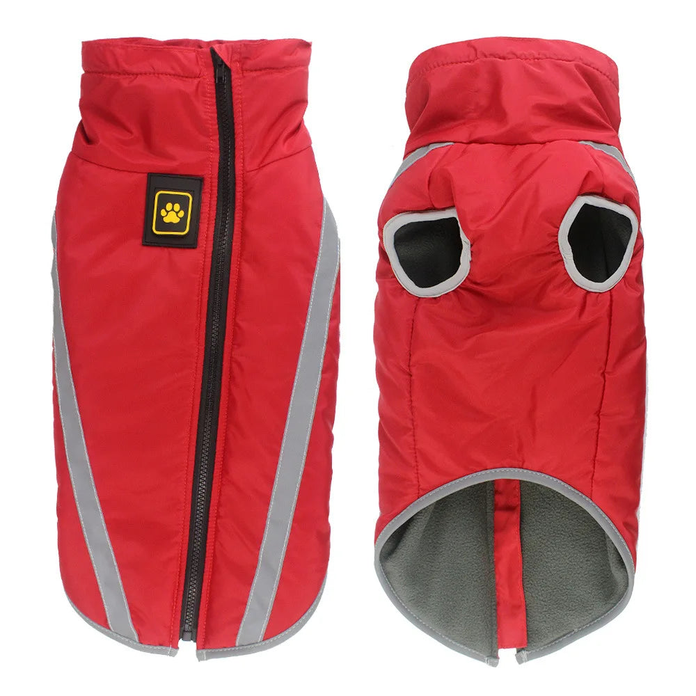 Wind and Waterproof Reflective Fleece Lined Jackets in Multiple Colours for Medium/Large Dogs