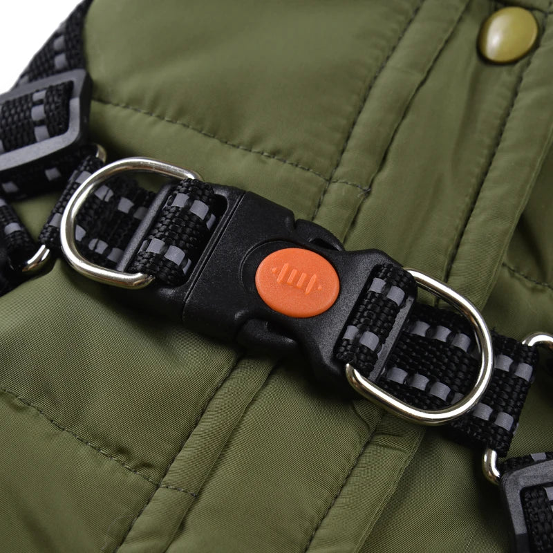 Fleece Lined Reflective Jackets with Harness for the Smaller Pup