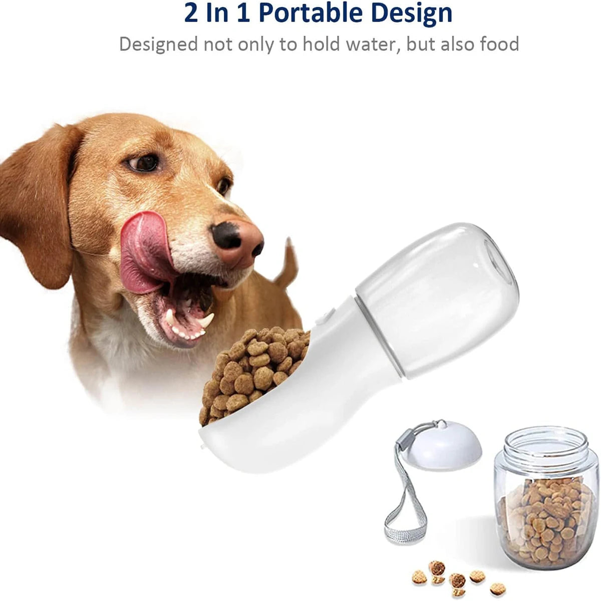 Dog Water Bottle with Detachable Food Container