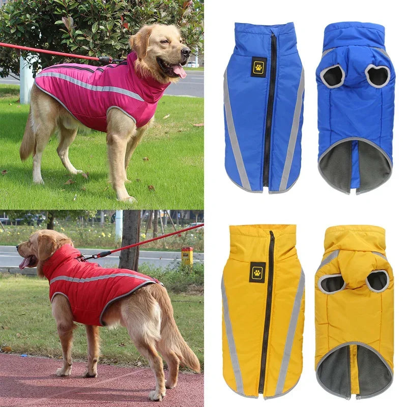 Wind and Waterproof Reflective Fleece Lined Jackets in Multiple Colours for Medium/Large Dogs