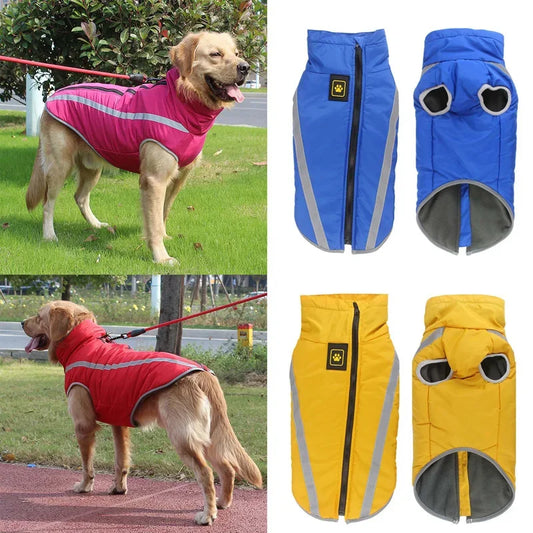 Wind and Waterproof Reflective Fleece Lined Jackets in Multiple Colours for Medium/Large Dogs