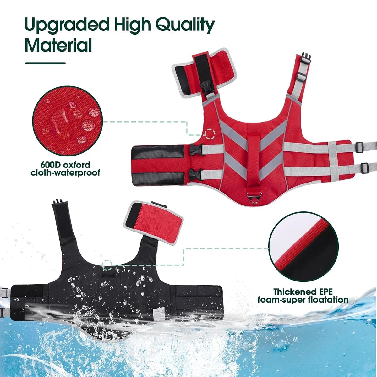 Premium Dog Life Jackets with Reflective Stripes