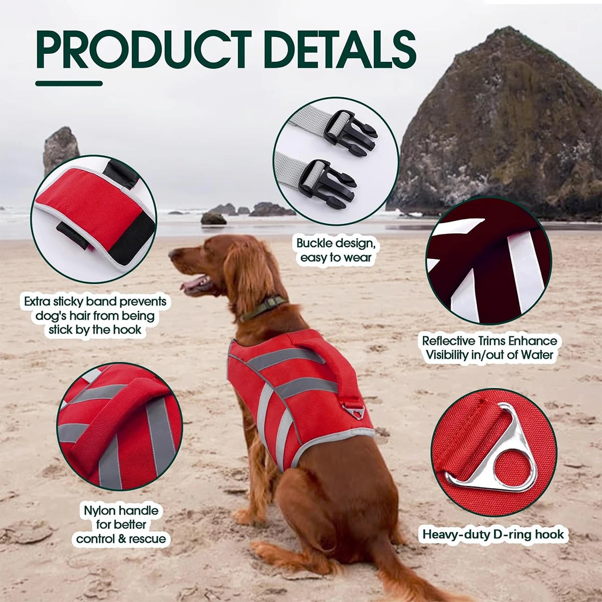 Premium Dog Life Jackets with Reflective Stripes